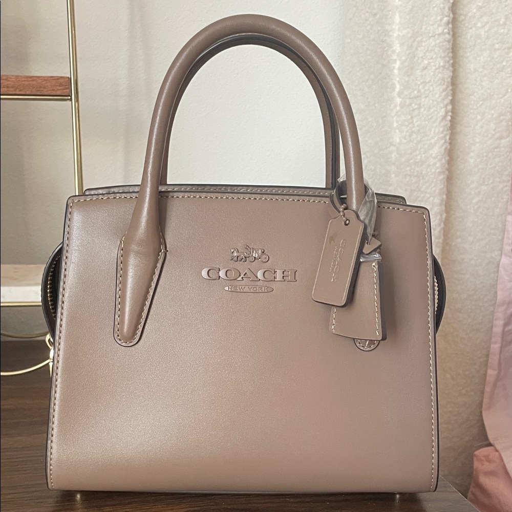 NWT Coach Andrea carryall in dark stone